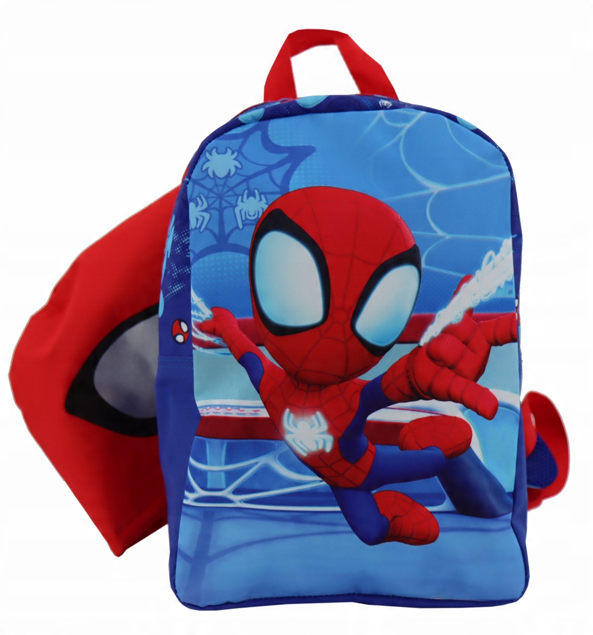 Nový ruksak Spider-man s kapucňou, červeno-modrý, pre deti od 3 rokov